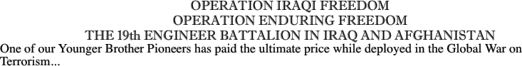 OPERATION IRAQI FREEDOM OPERATION ENDURING FREEDOM THE